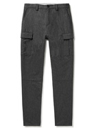 Brunello Cucinelli - Tapered Virgin Wool-Flannel Cargo Trousers - Gray