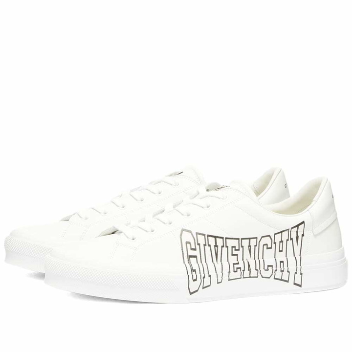Photo: Givenchy Men's College Logo City Sport Sneakers in White/Beige