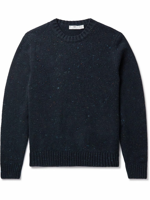 Photo: Inis Meáin - Donegal Merino Wool and Cashmere-Blend Sweater - Blue