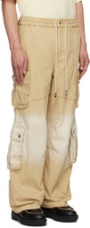 Feng Chen Wang Beige & Off-White Gradient Denim Cargo Pants