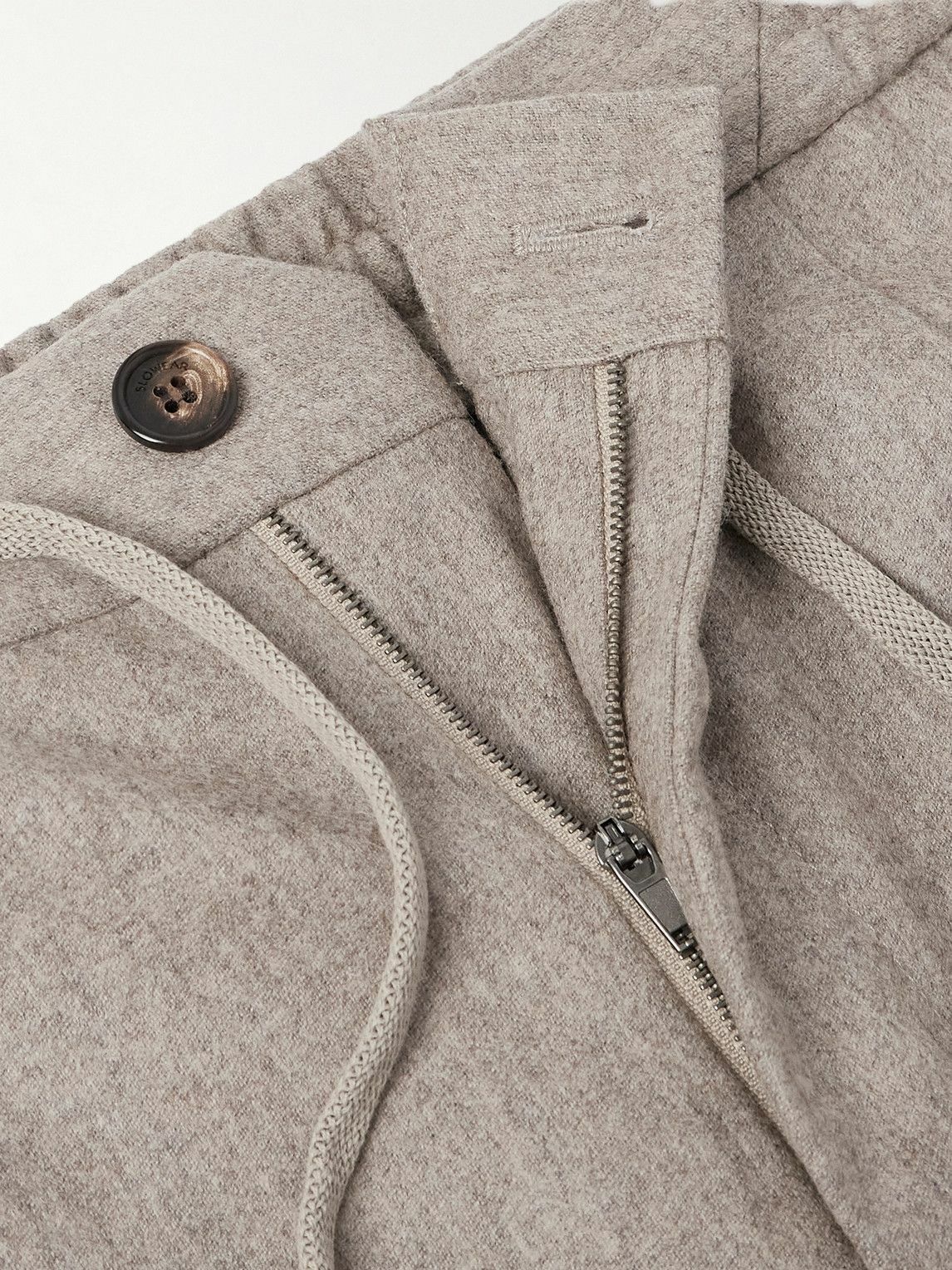Incotex - Tapered Pleated Wool and Cashmere-Blend Trousers - Neutrals