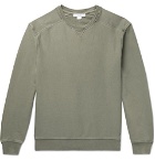 FRAME - Distressed Loopback Cotton-Jersey Sweatshirt - Green