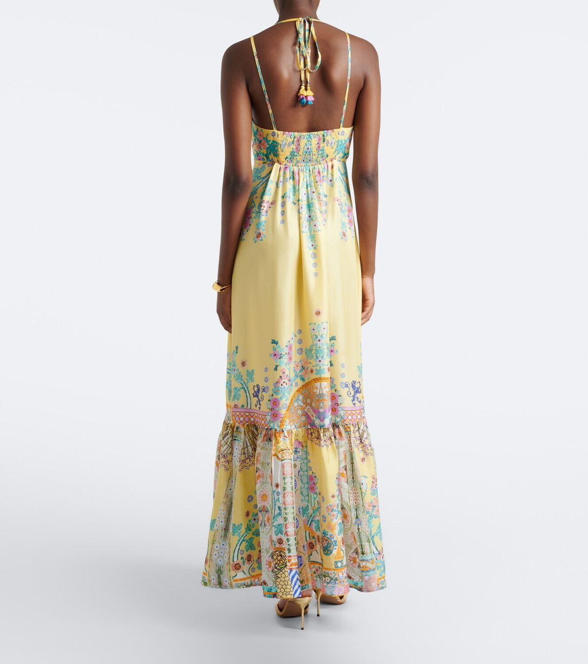 Camilla Sequined floral silk maxi dress