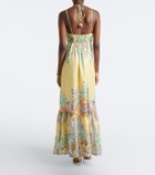 Camilla Sequined floral silk maxi dress