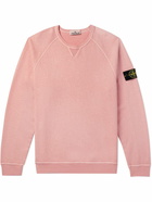 Stone Island - Logo-Appliquéd Garment-Dyed Cotton-Jersey Sweatshirt - Pink