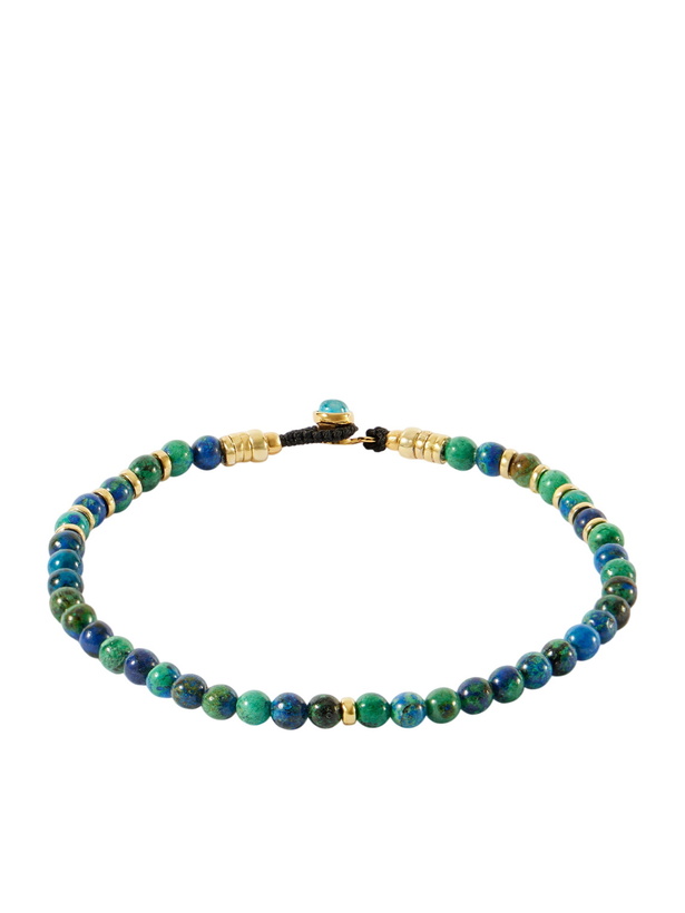 Photo: Mikia - Circle 4 Gold-Plated Sterling Silver Sapphire Beaded Bracelet - Blue