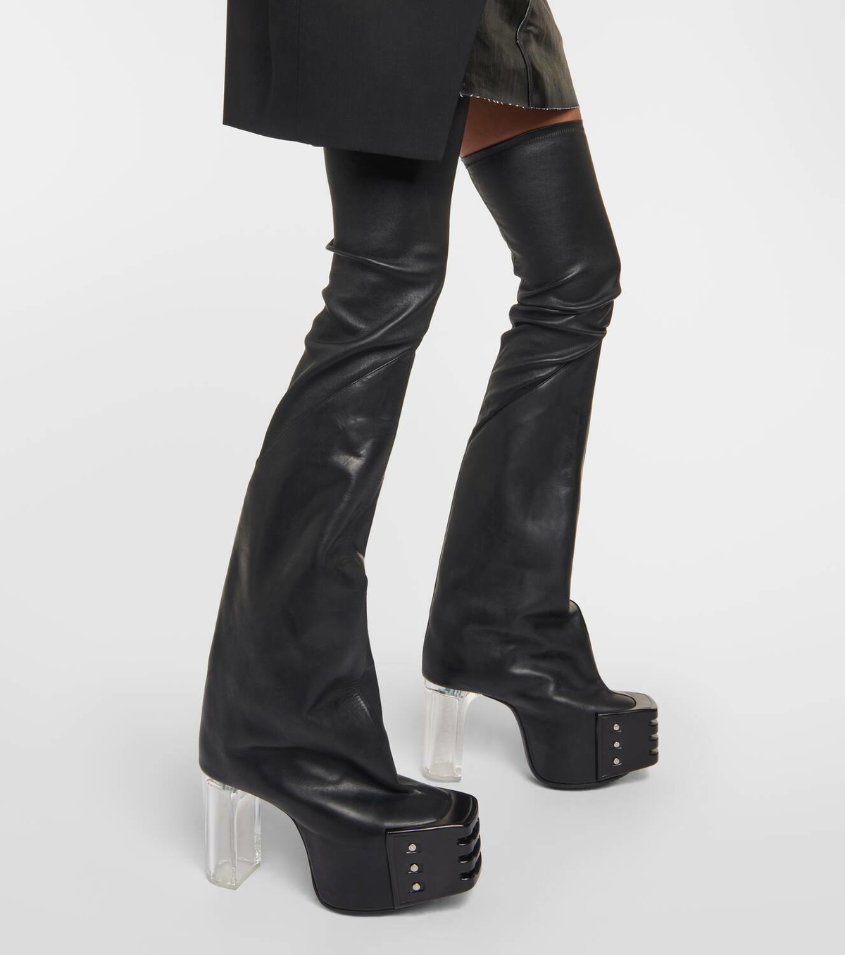 Rick Owens Platform leather over-the-knee boots Rick Owens