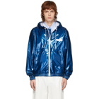 Givenchy Blue Varnished Windbreaker Jacket