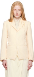 LEMAIRE Off-White Single-Breasted Fitted Tailored Blazer