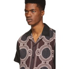 Saturdays NYC Black and Burgundy Mosaic Canty Short Sleeve Shirt