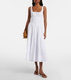 Staud Wells cotton poplin midi dress