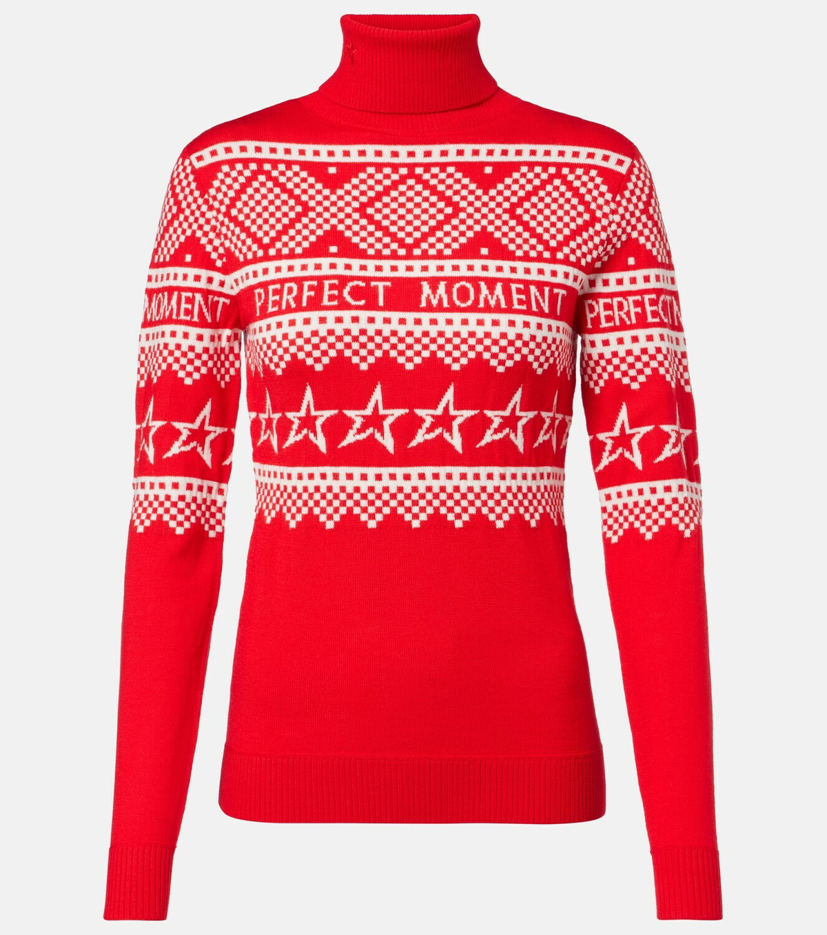 Perfect Moment Holiday intarsia wool turtleneck sweater