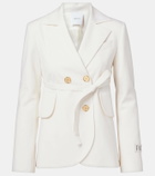 Patou Double-breasted belted wool-blend blazer