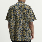 Beams Plus Men's Block Print Open collar Shirt in Blue