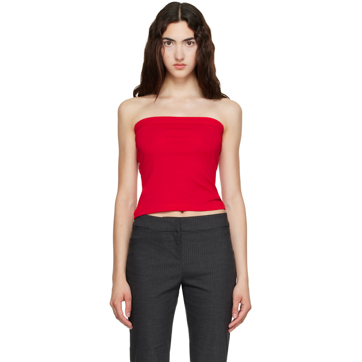 FLORE FLORE Red Bes Bandeau Top