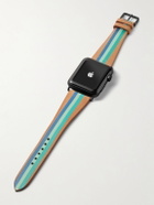 laCalifornienne - Aquamarine Striped Leather Watch Strap