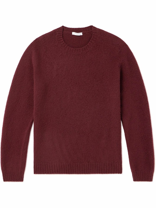 Photo: Boglioli - Slim-Fit Brushed Wool and Cashmere-Blend Sweater - Burgundy
