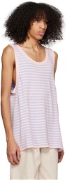 System Pink & Blue Striped Tank Top