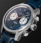 Bremont - Limited Edition Jaguar D-Type Chronograph 43mm Stainless Steel and Leather Watch - Blue