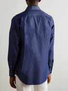 Loro Piana - Washed Cotton-Chambray Shirt - Blue