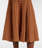 Self-Portrait Belted pointelle cotton-blend midi dress