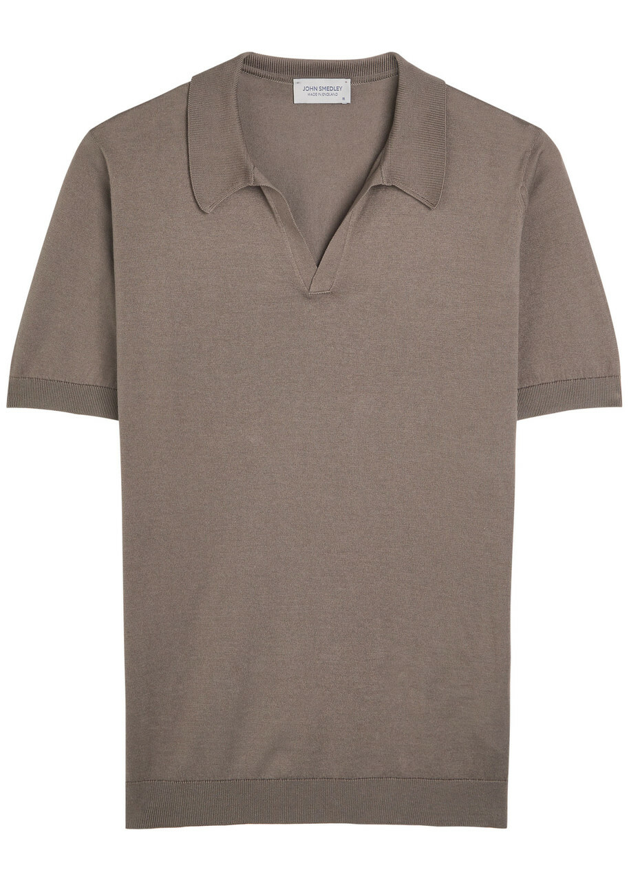 John Smedley Men's ISIS Heritage Knit Polo Shirt in Navy John Smedley