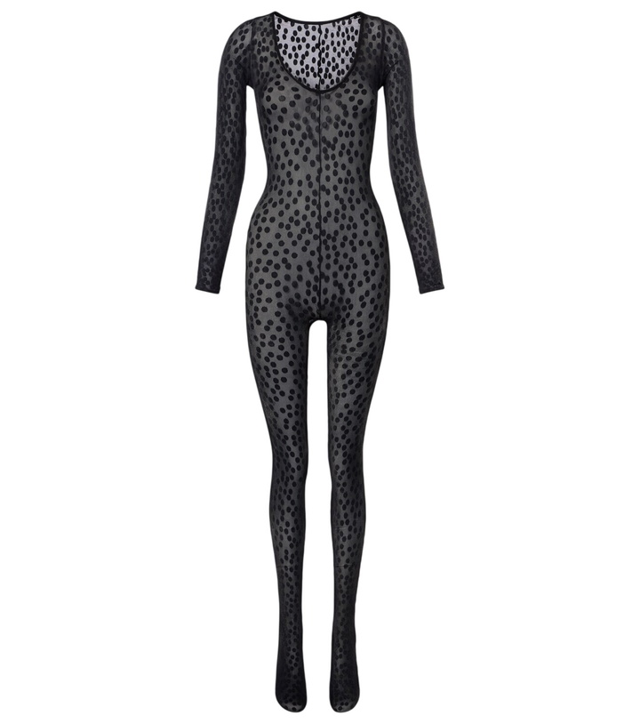 Photo: Wolford Sweet Dots polka-dot sheer catsuit