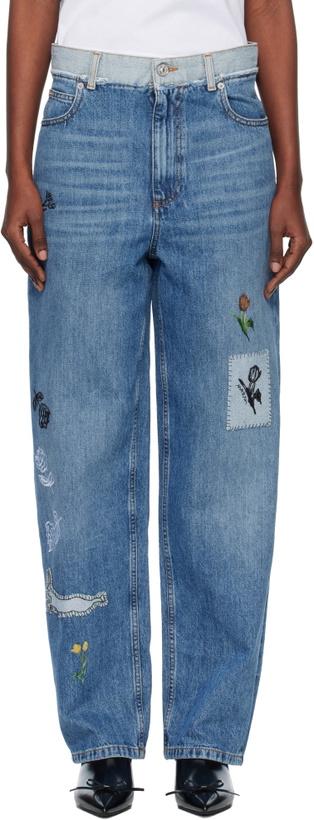 Photo: Marni Blue Embroidered Jeans
