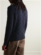 Incotex - Cable-Knit Wool Sweater - Blue