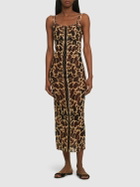 WEWOREWHAT Animal Print Scoop Neck Maxi Dress