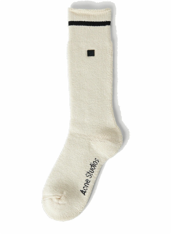 Photo: Acne Studios - Face Logo Socks in White