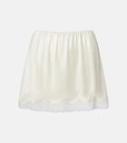 Magda Butrym Lace-trimmed silk satin miniskirt