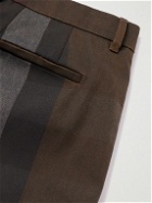 Burberry - Straight-Leg Pleated Checked Twill Trousers - Brown