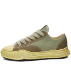 Maison MIHARA YASUHIRO Men's Peterson Low Spray-Dyed Original Sole Canvas Sneakers in Green