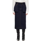 sacai Navy Denim Midi Skirt