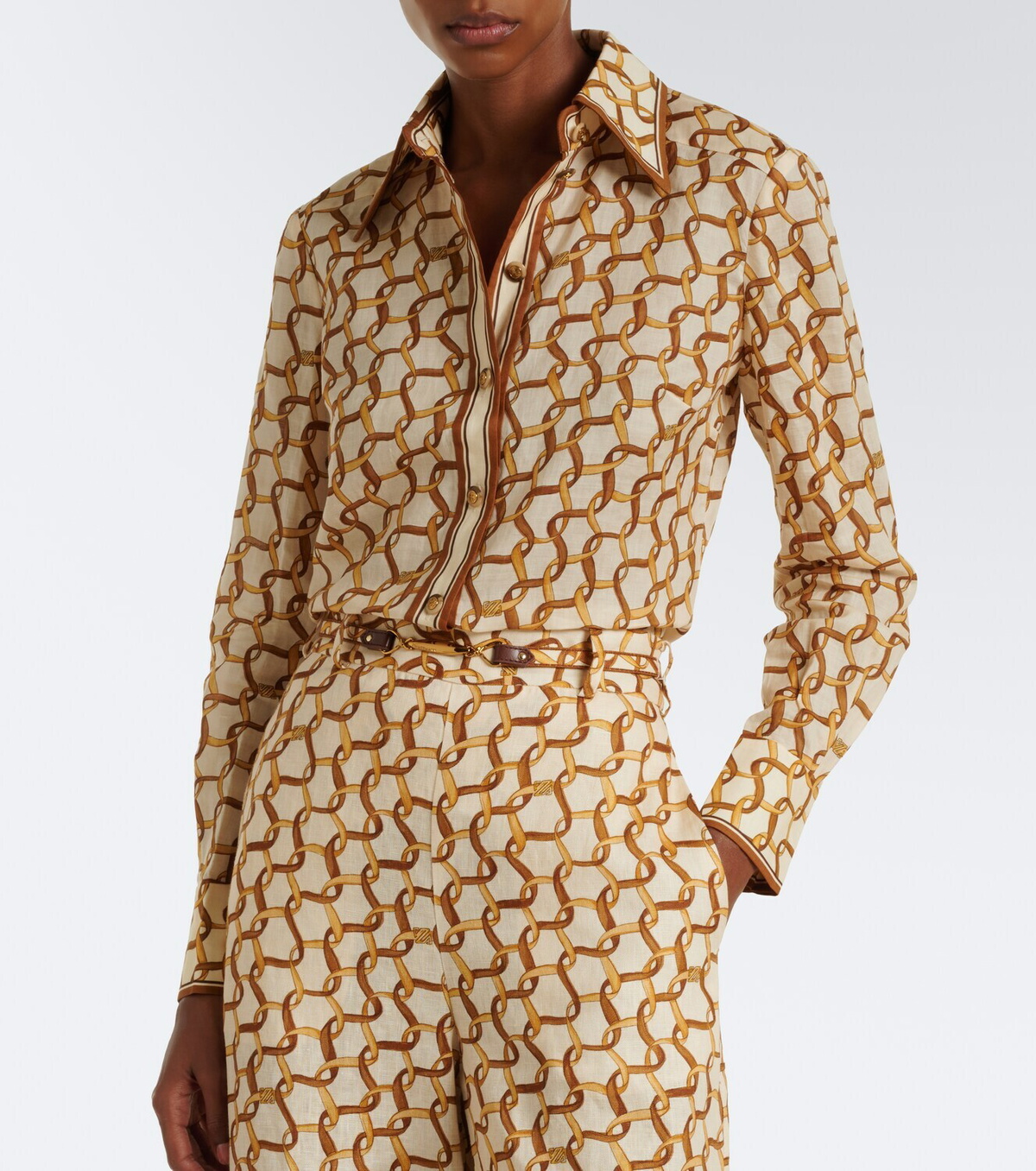 Zimmermann Printed ramie shirt