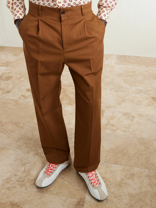 Photo: Valentino Garavani - Suede-Trimmed Perforated Leather Sneakers - White