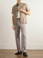 De Bonne Facture - Straight-Leg Linen and Wool-Blend Drawstring Trousers - Gray
