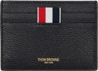 Thom Browne Black Pebble Grain Single Card Holder