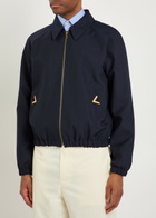 Valentino Garavani Logo-plaque Woven Jacket Navy