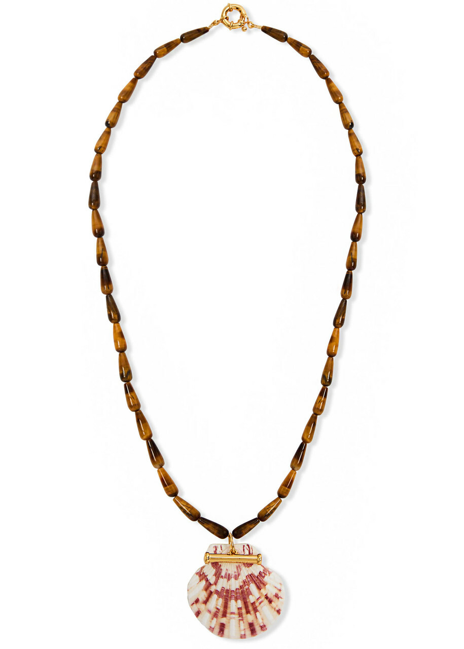 Timeless Pearly Ginevra Shell Beaded Necklace - Brown - One Size