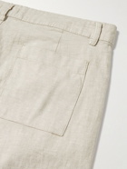 Onia - Straight-Leg Linen-Blend Chambray Trousers - Neutrals