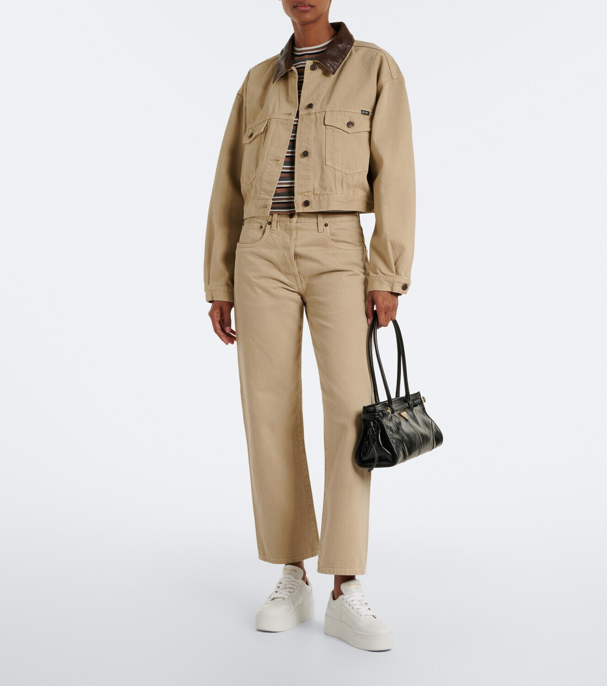 Prada Downtown Bold leather platform sneakers