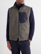 SEASE - Explorer Reversible Checked Virgin Wool and Shell Padded Vest - Blue