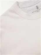 Brunello Cucinelli - Layered Cotton-Jersey T-Shirt - Neutrals