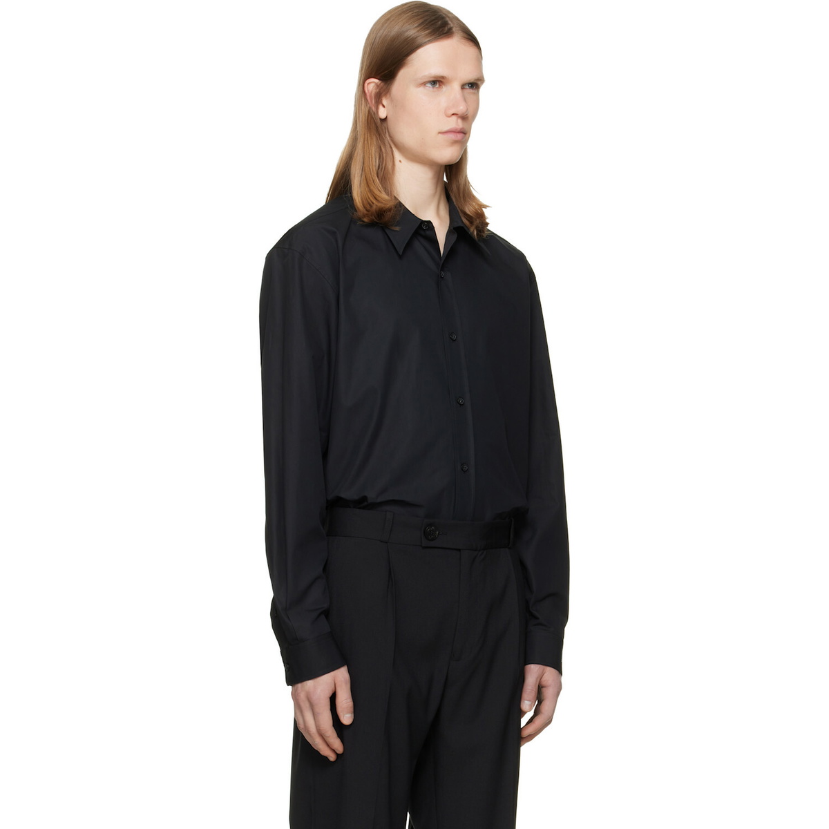 BALMAIN Black 'Balmain Paris' Cotton Poplin Shirt