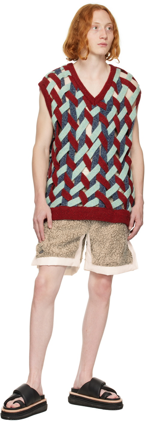 NAMESAKE Red & Blue Basket Weave Vest NAMESAKE
