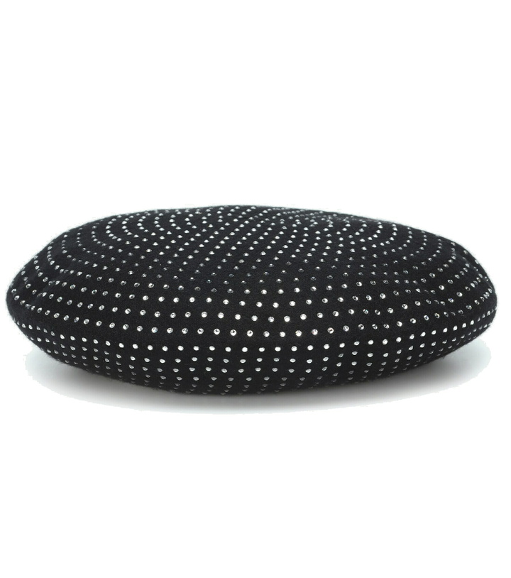 Photo: Saint Laurent - Crystal-embellished wool beret