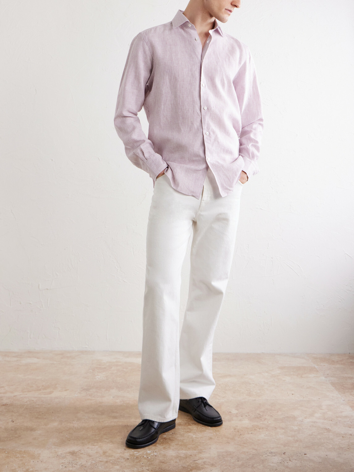 Zegna - Striped Linen Shirt - Pink