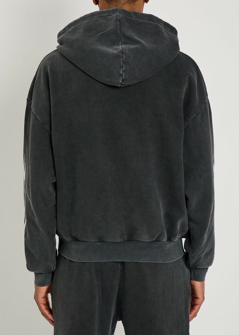 God Made Logo-print Hooded Cotton Sweatshirt Grey